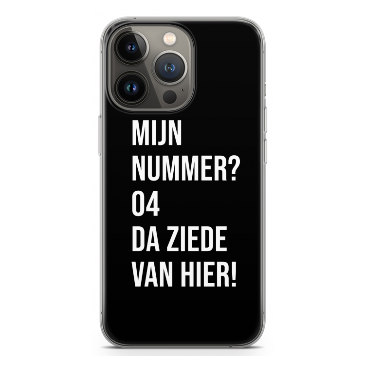 Da ziede van hier - Zwart: iPhone 13 Pro Transparant Hoesje