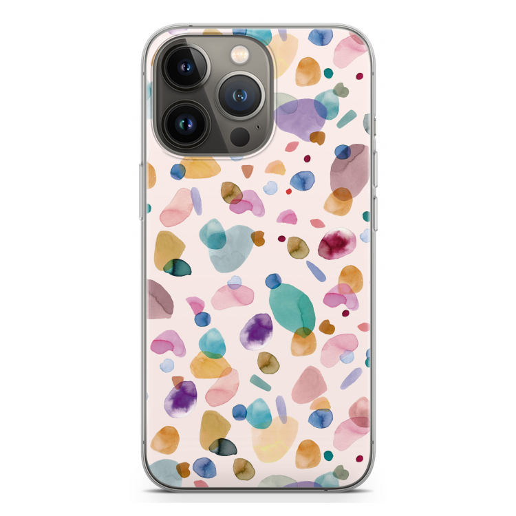 Terrazzo Memphis Pink: iPhone 13 Pro Transparant Hoesje