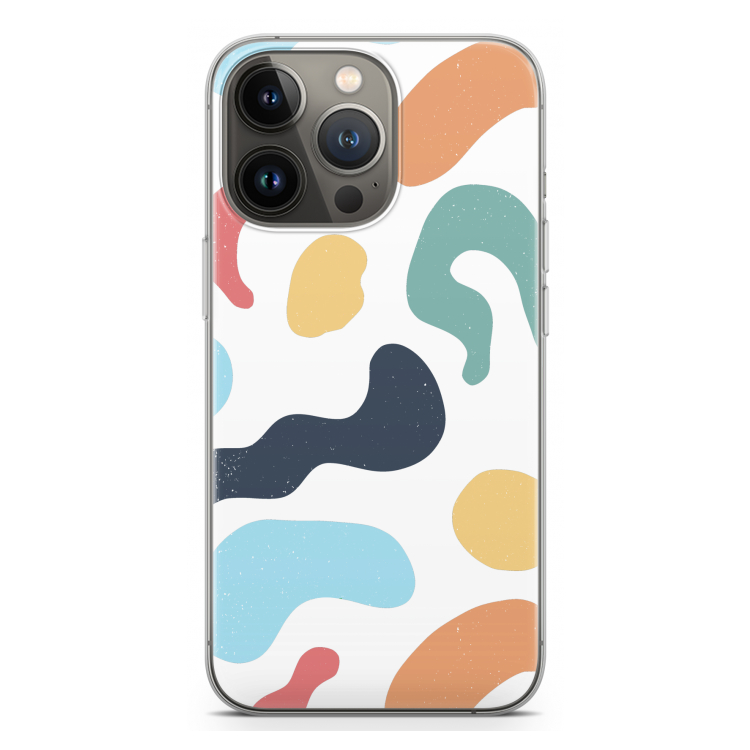 Memphis Shapes Blue: iPhone 13 Pro Transparant Hoesje