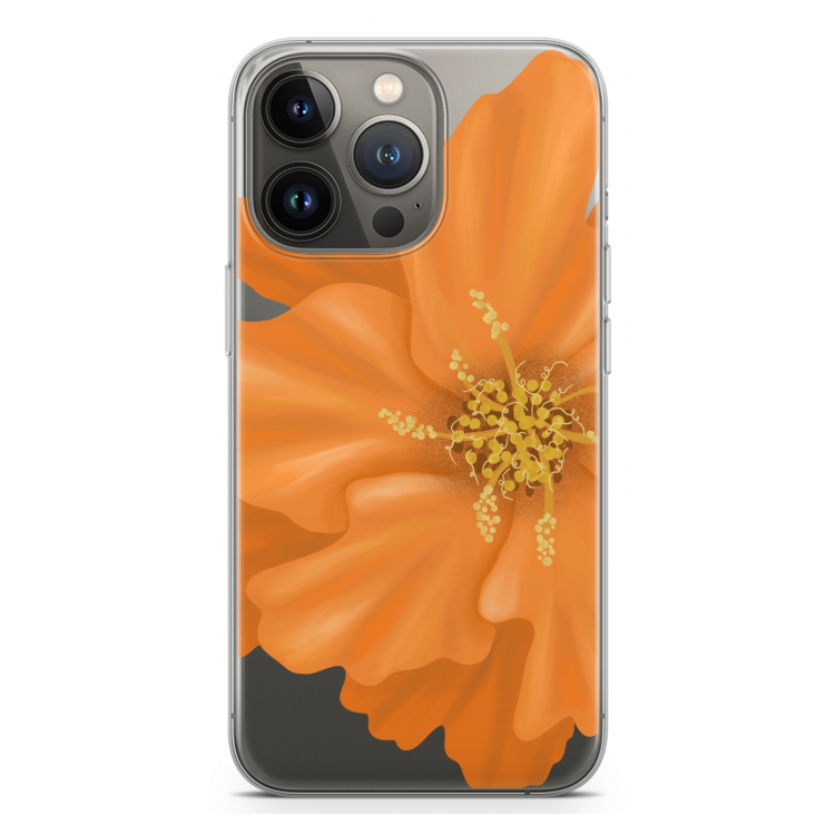 Orange Ellila flower: iPhone 13 Pro Transparant Hoesje