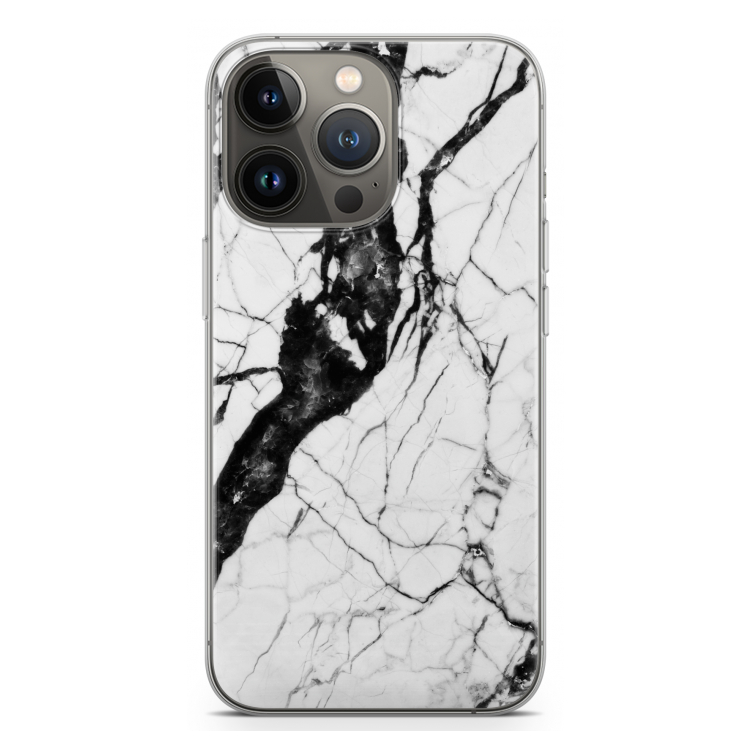 Witte marmer 2: iPhone 13 Pro Transparant Hoesje