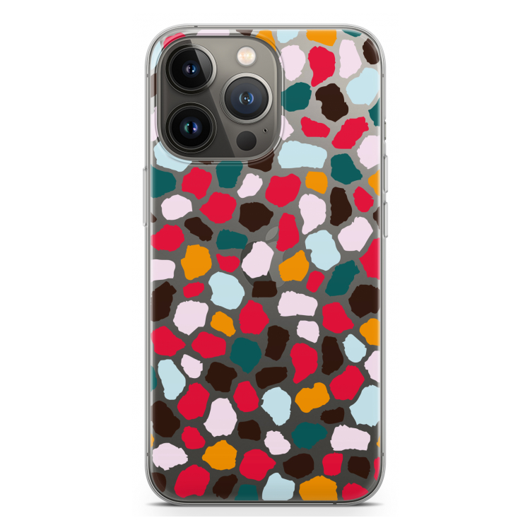 Colored Giraffe: iPhone 13 Pro Transparant Hoesje