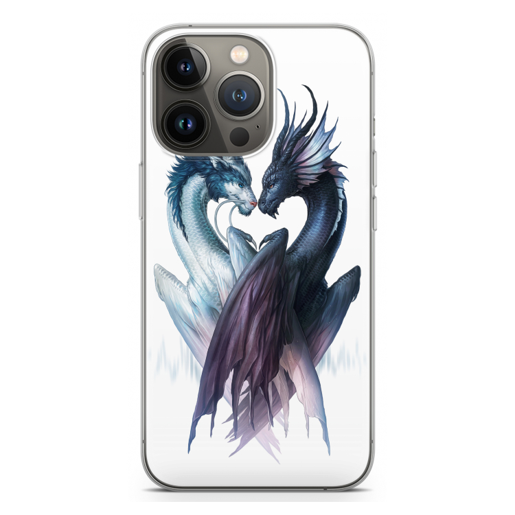 Yin Yang Dragons: iPhone 13 Pro Transparant Hoesje