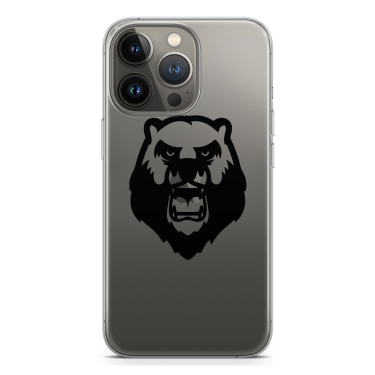 Angry Bear (black): iPhone 13 Pro Transparant Hoesje