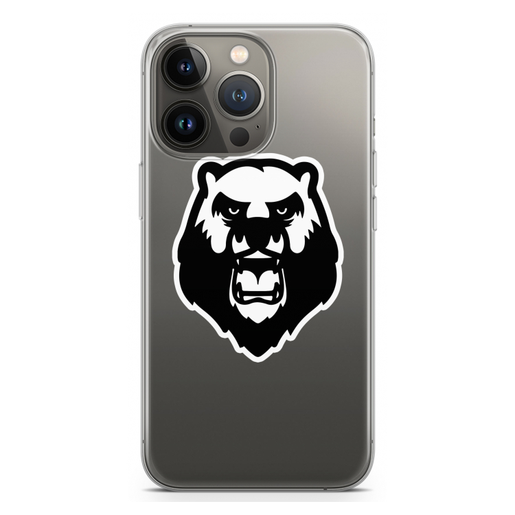 Angry Bear (white): iPhone 13 Pro Transparant Hoesje