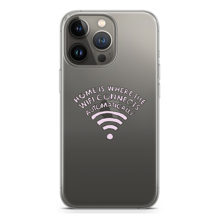 Home Is Where The Wifi Is: iPhone 13 Pro Transparant Hoesje