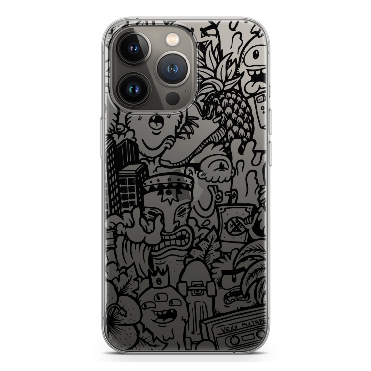 Vexx Black Mixtape: iPhone 13 Pro Transparant Hoesje