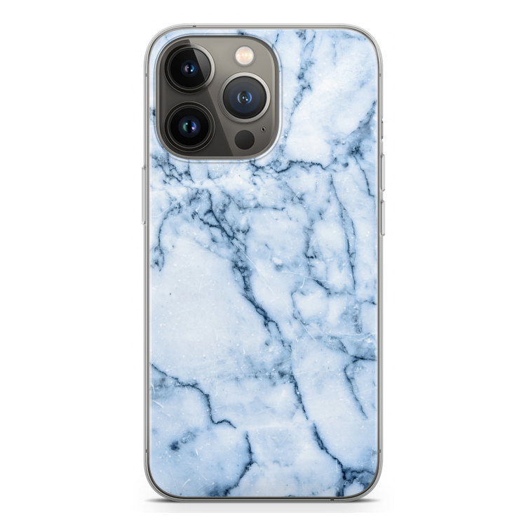 Blauw marmer: iPhone 13 Pro Transparant Hoesje