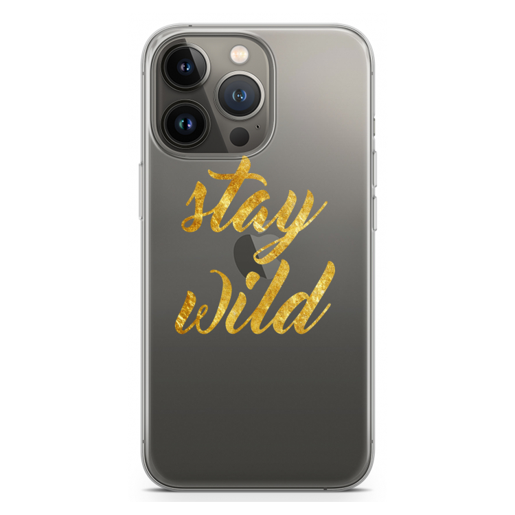 Stay wild: iPhone 13 Pro Transparant Hoesje