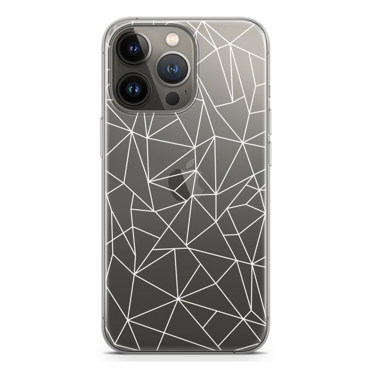 Geometrische lijnen wit: iPhone 13 Pro Transparant Hoesje