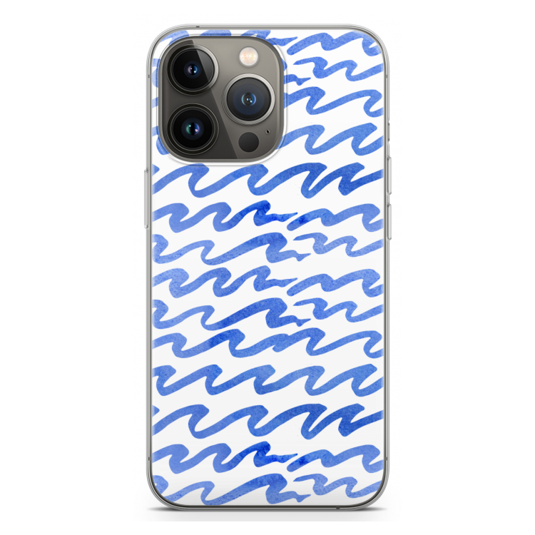 Blauwe golven: iPhone 13 Pro Transparant Hoesje