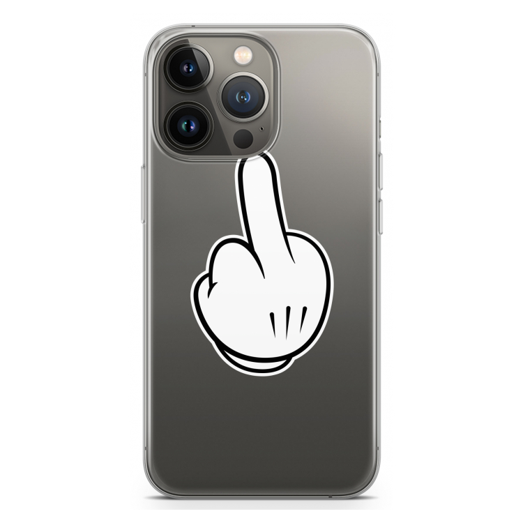 Middle finger black: iPhone 13 Pro Transparant Hoesje