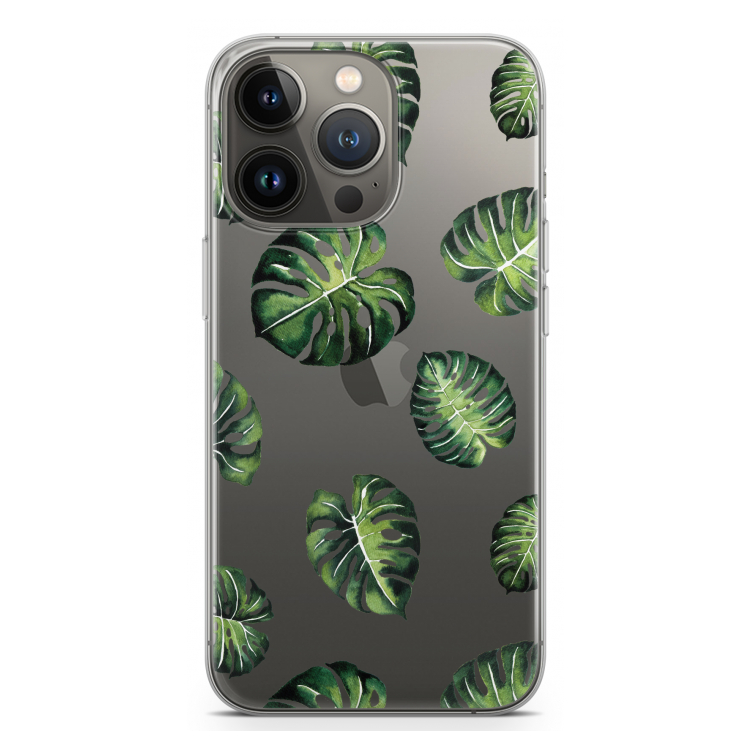 Tropische bladeren: iPhone 13 Pro Transparant Hoesje
