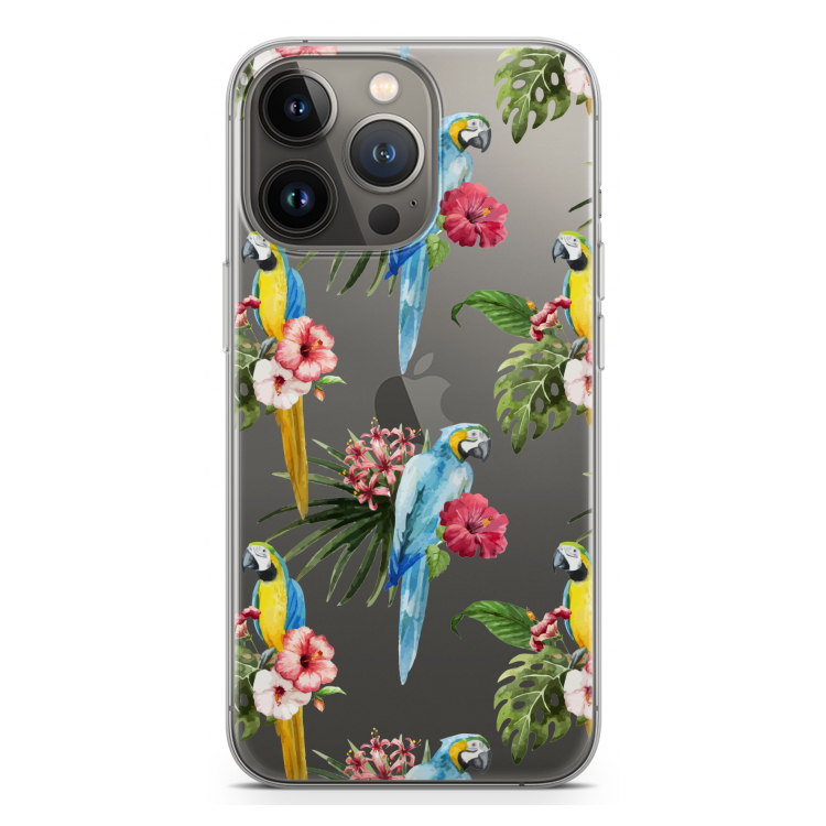Kleurrijke papegaaien: iPhone 13 Pro Transparant Hoesje