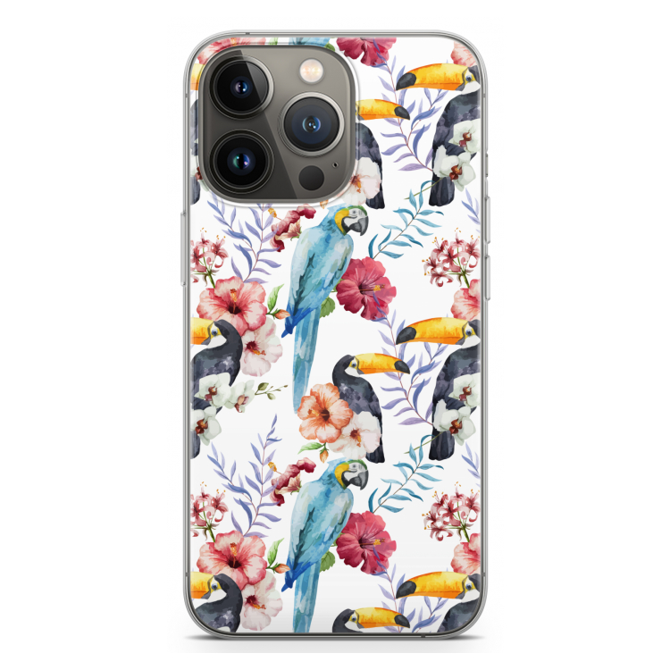 Bloemen tukan: iPhone 13 Pro Transparant Hoesje