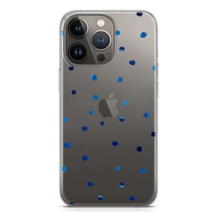 Blauwe stippen: iPhone 13 Pro Transparant Hoesje
