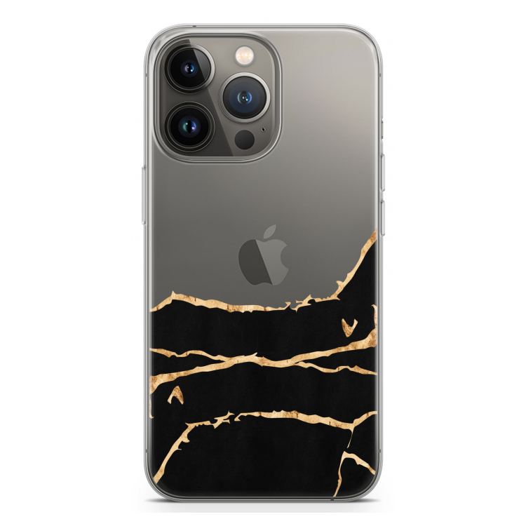 Gouden marmer: iPhone 13 Pro Transparant Hoesje