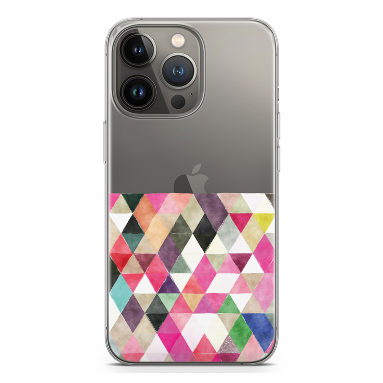 Gekleurde driehoekjes: iPhone 13 Pro Transparant Hoesje