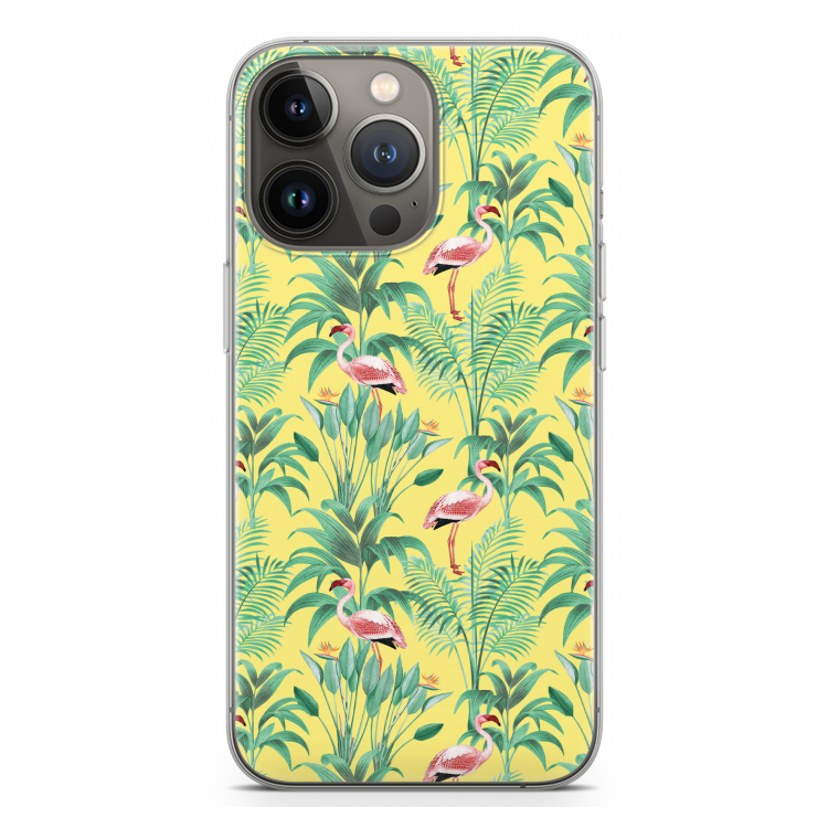 Flamingo party: iPhone 13 Pro Transparant Hoesje