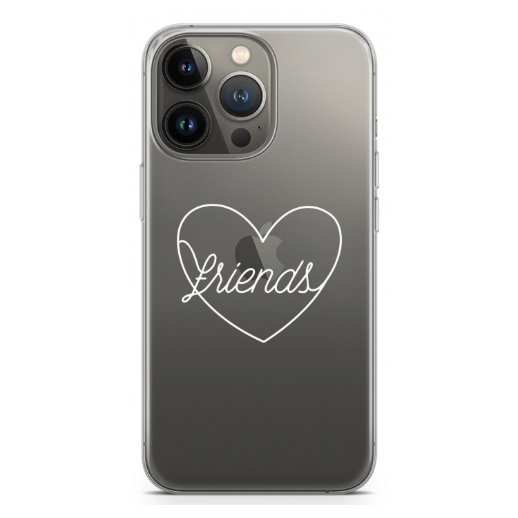 Friends heart pastel: iPhone 13 Pro Transparant Hoesje