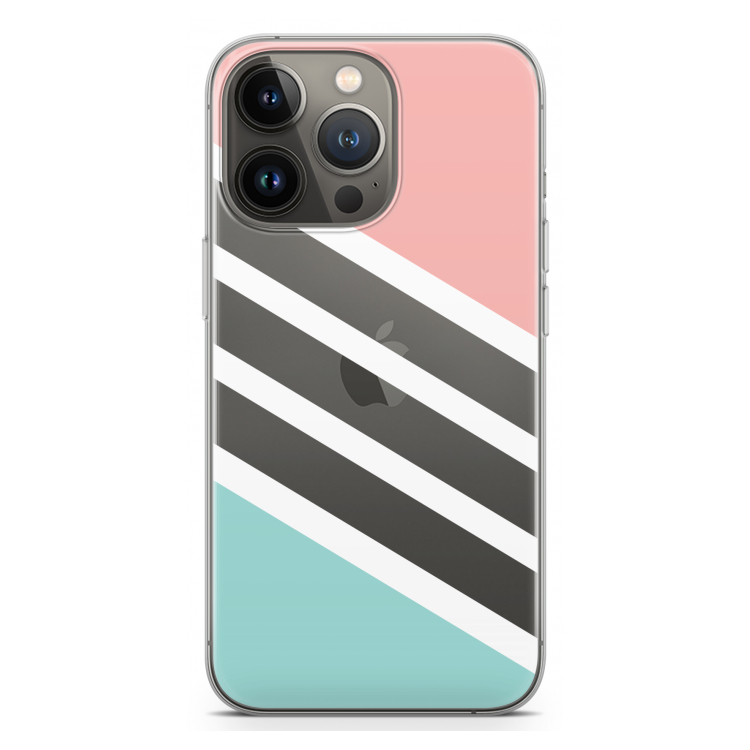 Strepen pastel: iPhone 13 Pro Transparant Hoesje