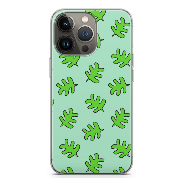 Groene blaadjes: iPhone 13 Pro Transparant Hoesje