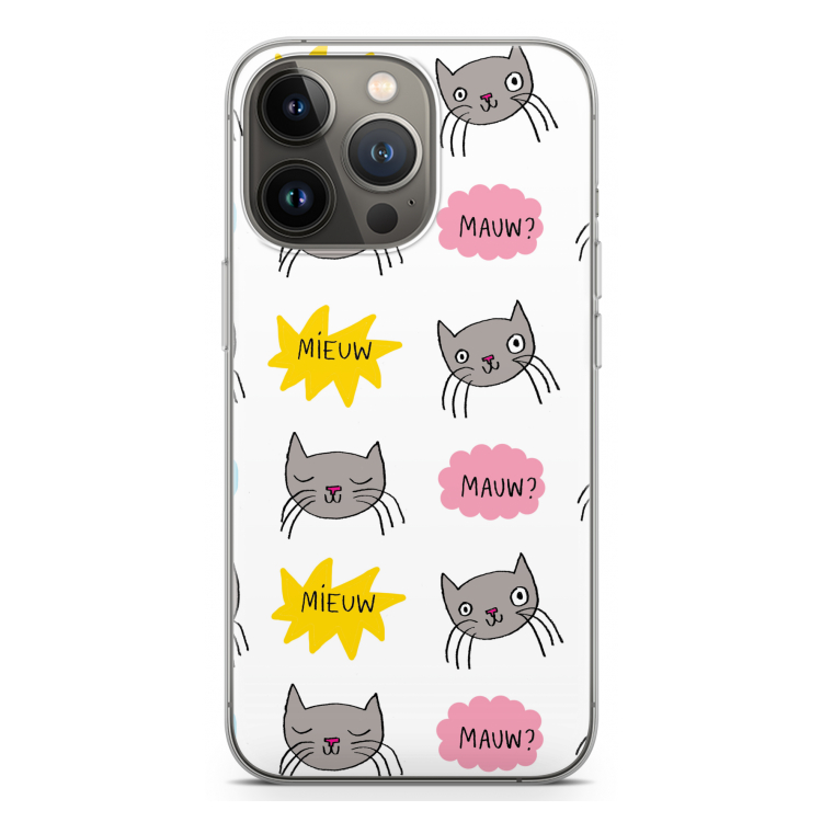 Meow: iPhone 13 Pro Transparant Hoesje