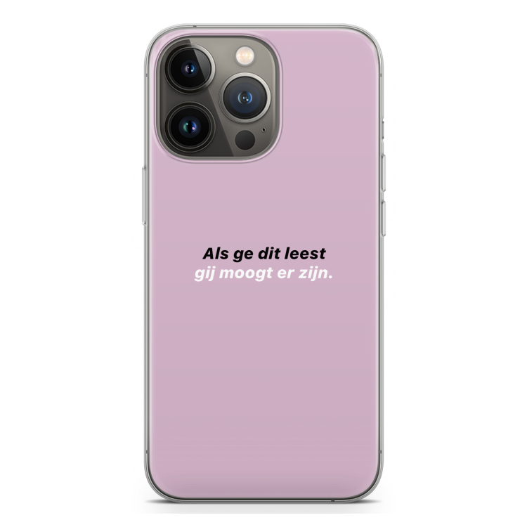 gij moogt er zijn: iPhone 13 Pro Transparant Hoesje