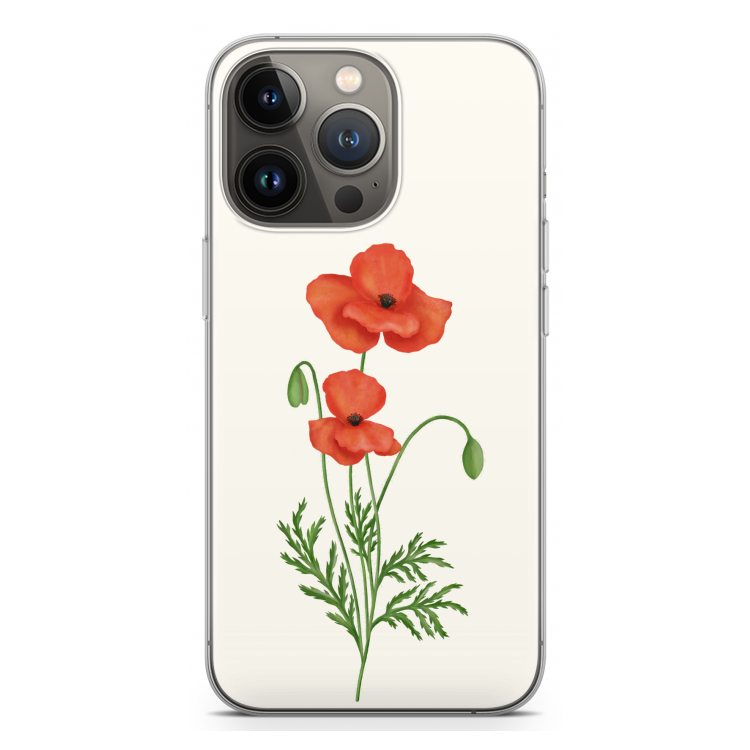 Red poppy: iPhone 13 Pro Transparant Hoesje
