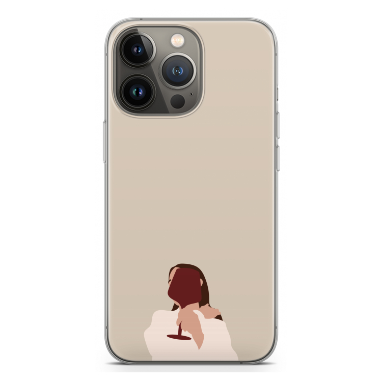 I drink wine: iPhone 13 Pro Transparant Hoesje