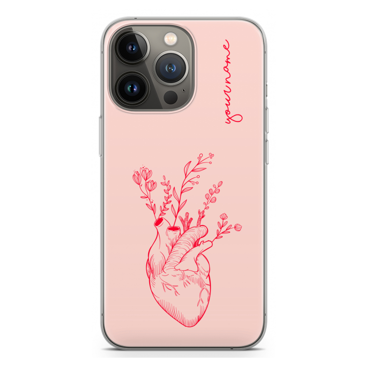 Blooming Heart: iPhone 13 Pro Transparant Hoesje
