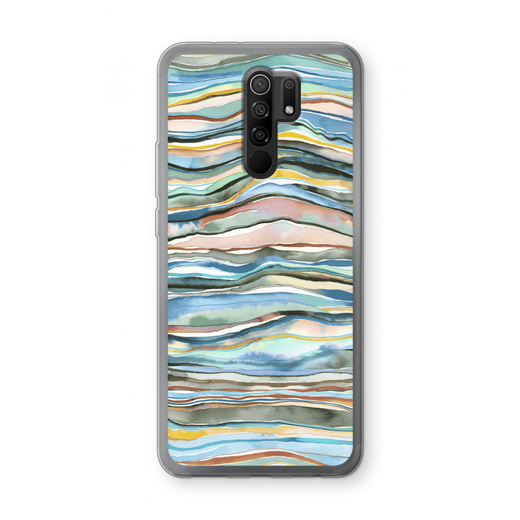 Watercolor Agate: Xiaomi Redmi 9 Transparant Hoesje