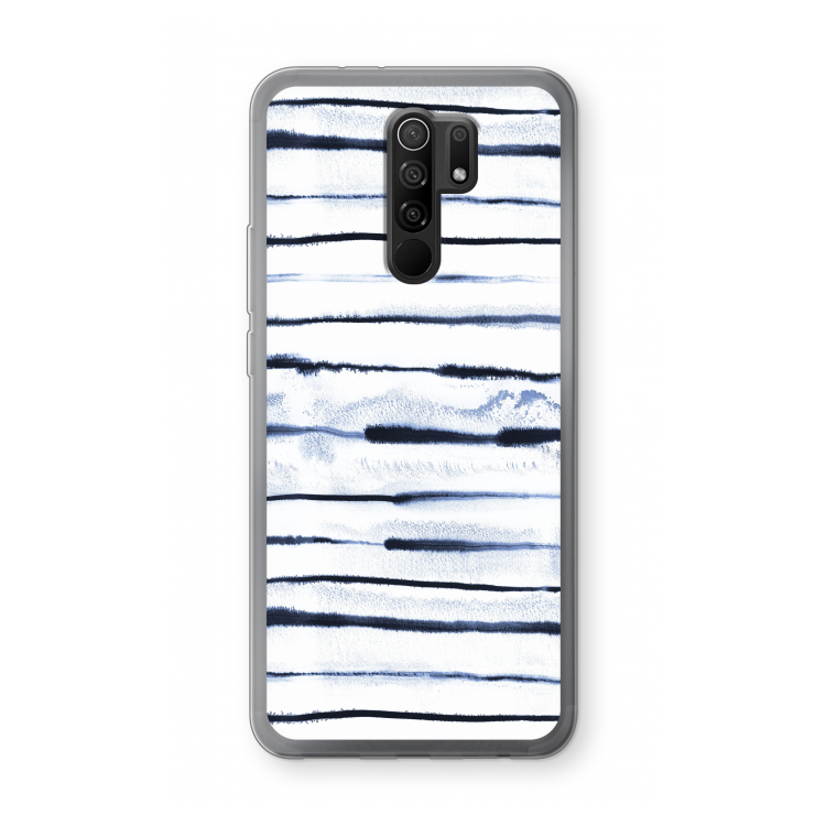 Ink Stripes: Xiaomi Redmi 9 Transparant Hoesje