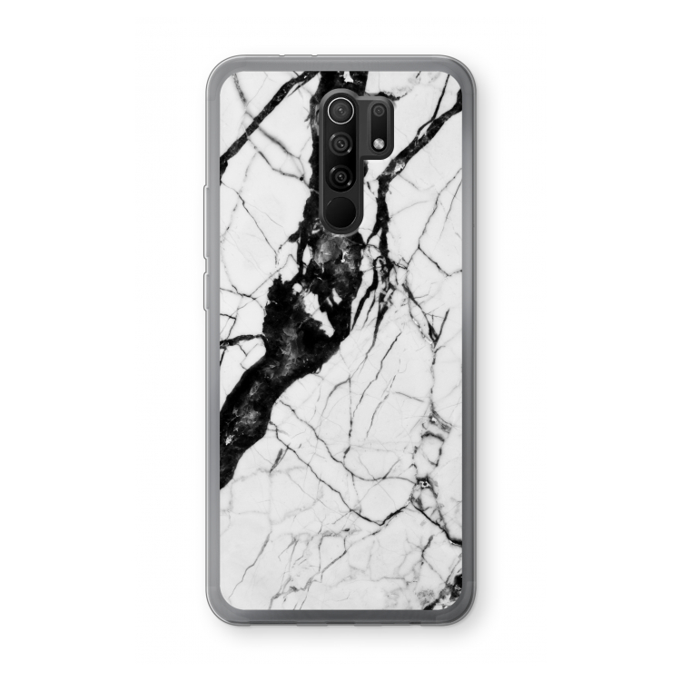 Witte marmer 2: Xiaomi Redmi 9 Transparant Hoesje