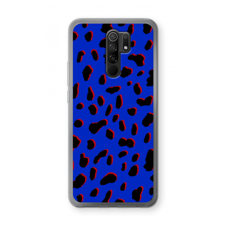 Blue Leopard: Xiaomi Redmi 9 Transparant Hoesje