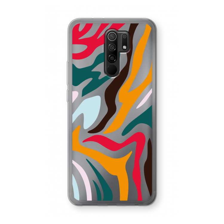 Colored Zebra: Xiaomi Redmi 9 Transparant Hoesje