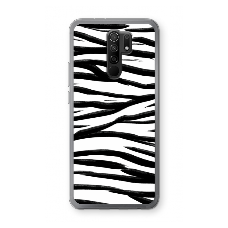 Zebra pattern: Xiaomi Redmi 9 Transparant Hoesje