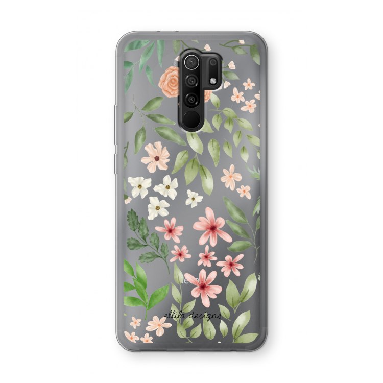 Botanical sweet flower heaven: Xiaomi Redmi 9 Transparant Hoesje