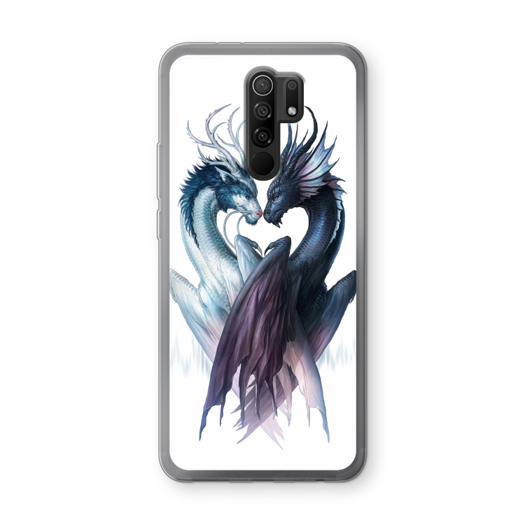 Yin Yang Dragons: Xiaomi Redmi 9 Transparant Hoesje