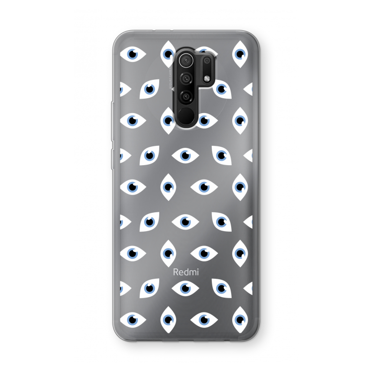 Eyes pattern: Xiaomi Redmi 9 Transparant Hoesje
