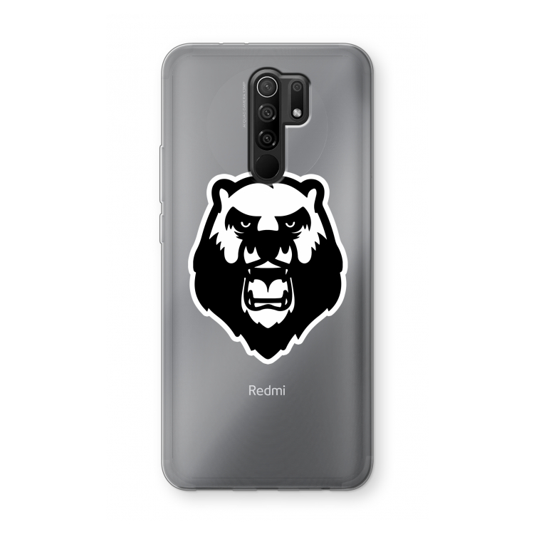 Angry Bear (white): Xiaomi Redmi 9 Transparant Hoesje