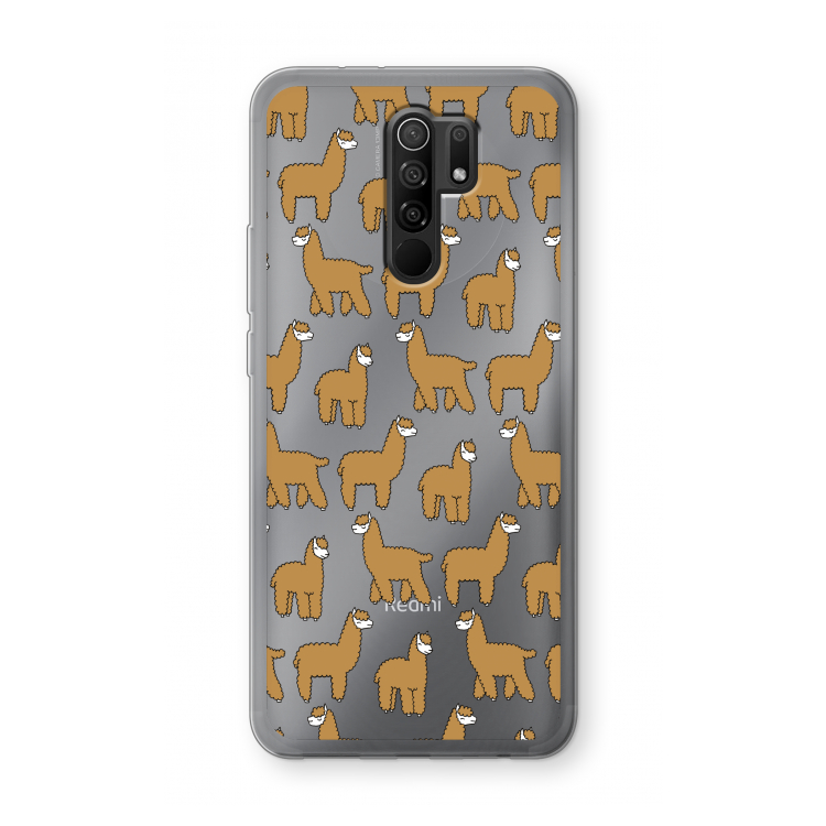 Alpacas: Xiaomi Redmi 9 Transparant Hoesje