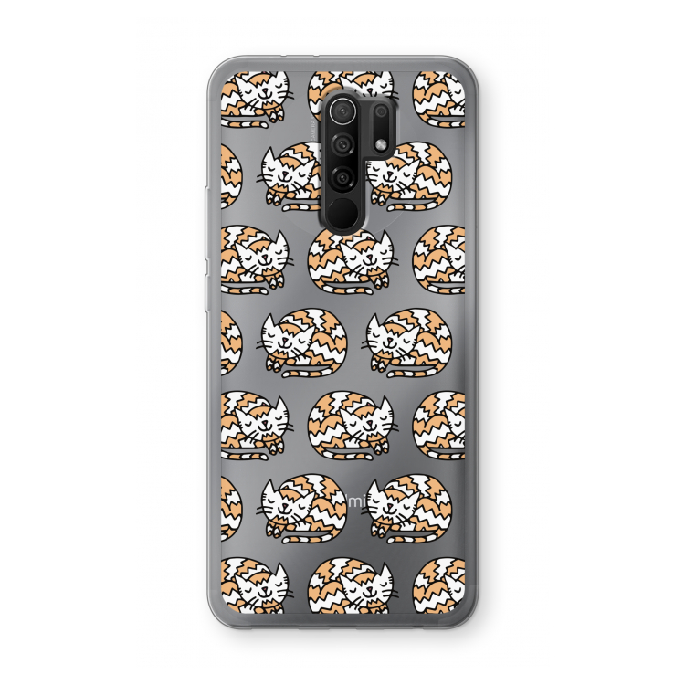 Slapende poes: Xiaomi Redmi 9 Transparant Hoesje