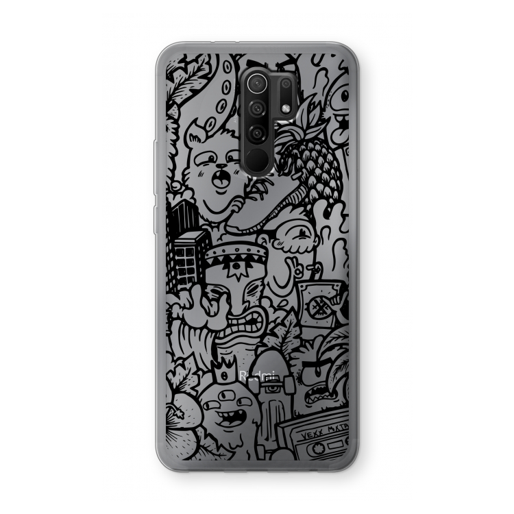 Vexx Black Mixtape: Xiaomi Redmi 9 Transparant Hoesje