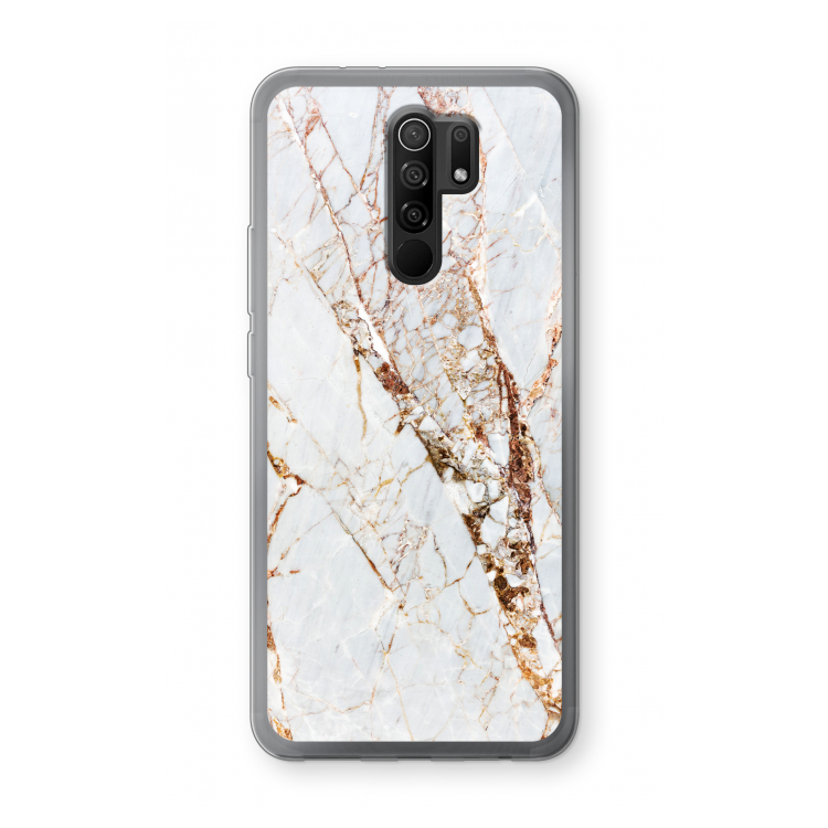 Goud marmer: Xiaomi Redmi 9 Transparant Hoesje