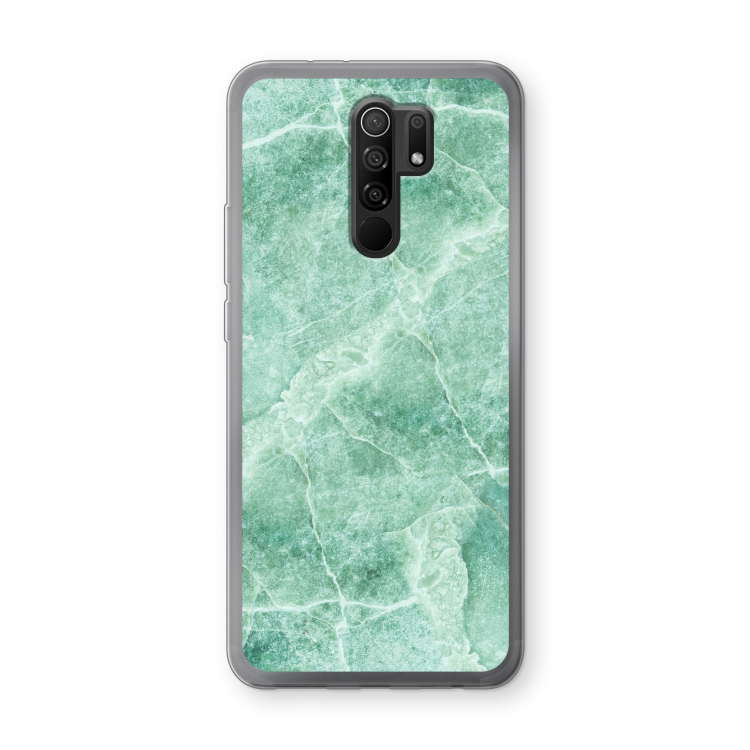 Groen marmer: Xiaomi Redmi 9 Transparant Hoesje