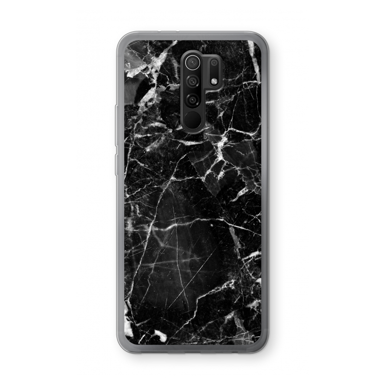 Zwart Marmer 2: Xiaomi Redmi 9 Transparant Hoesje