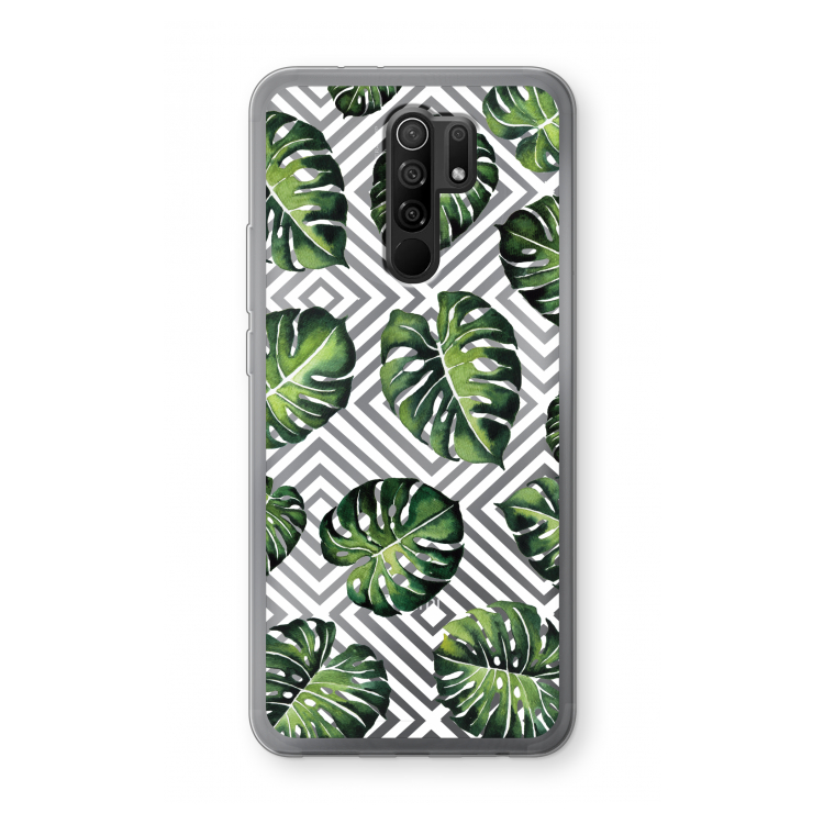 Geometrische jungle: Xiaomi Redmi 9 Transparant Hoesje