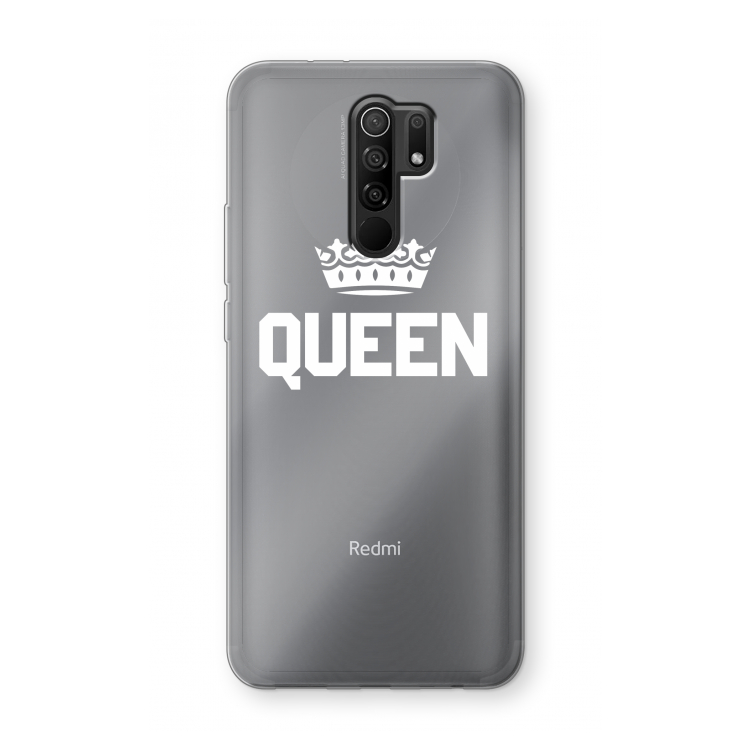 Queen zwart: Xiaomi Redmi 9 Transparant Hoesje