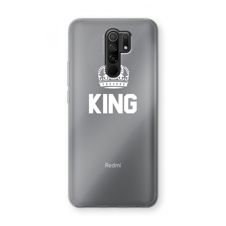 King zwart: Xiaomi Redmi 9 Transparant Hoesje